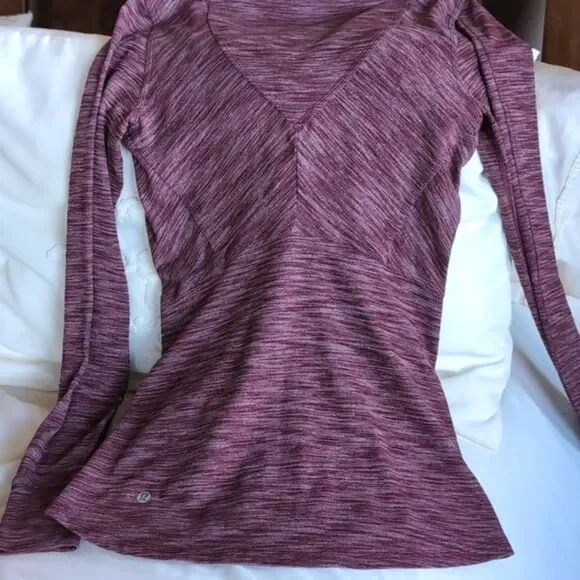 Lululemon Kanto Catch Me Heathered Bordeaux Half Zip Long Sleeve Top Size 4 - Picture 12 of 16